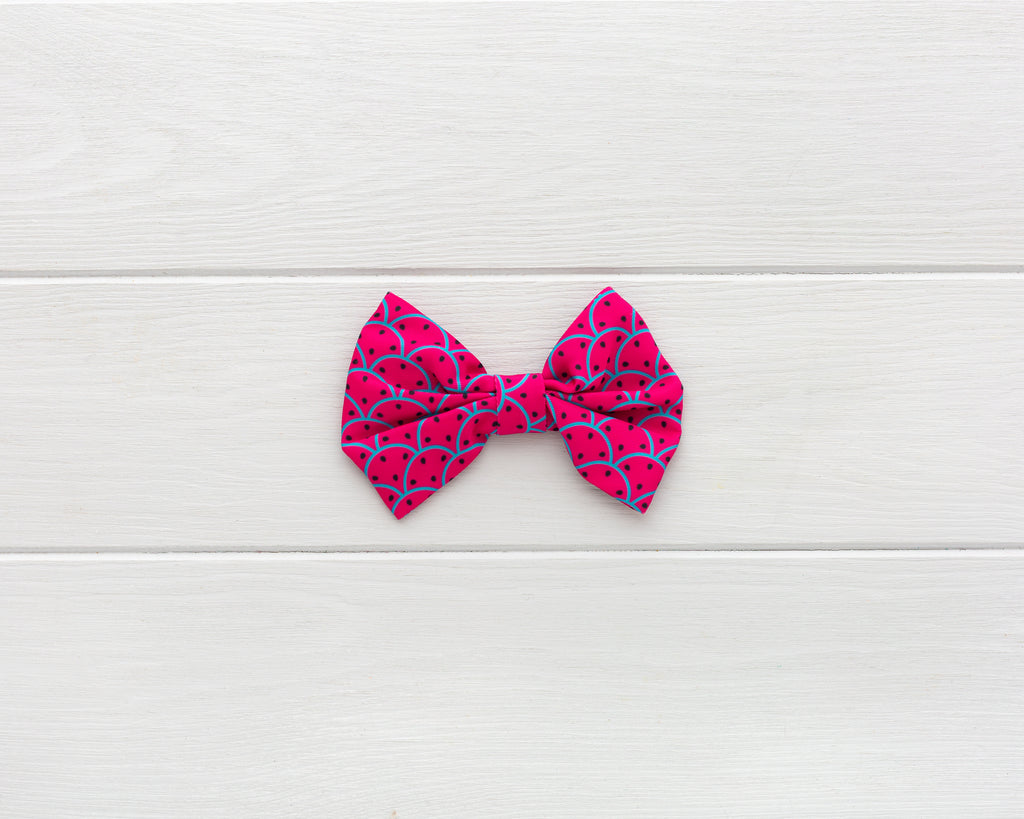 One in a melon theme dog and cat bow-tie