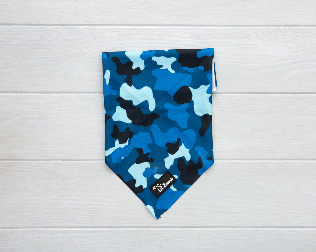 Blue cammo print dog & Cat bandana 