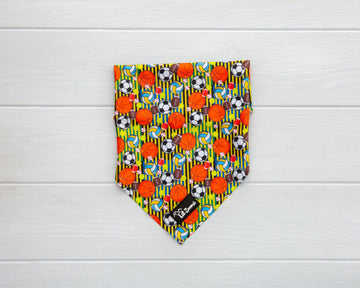 Sport and balls sporty print dog and cat bandanna 