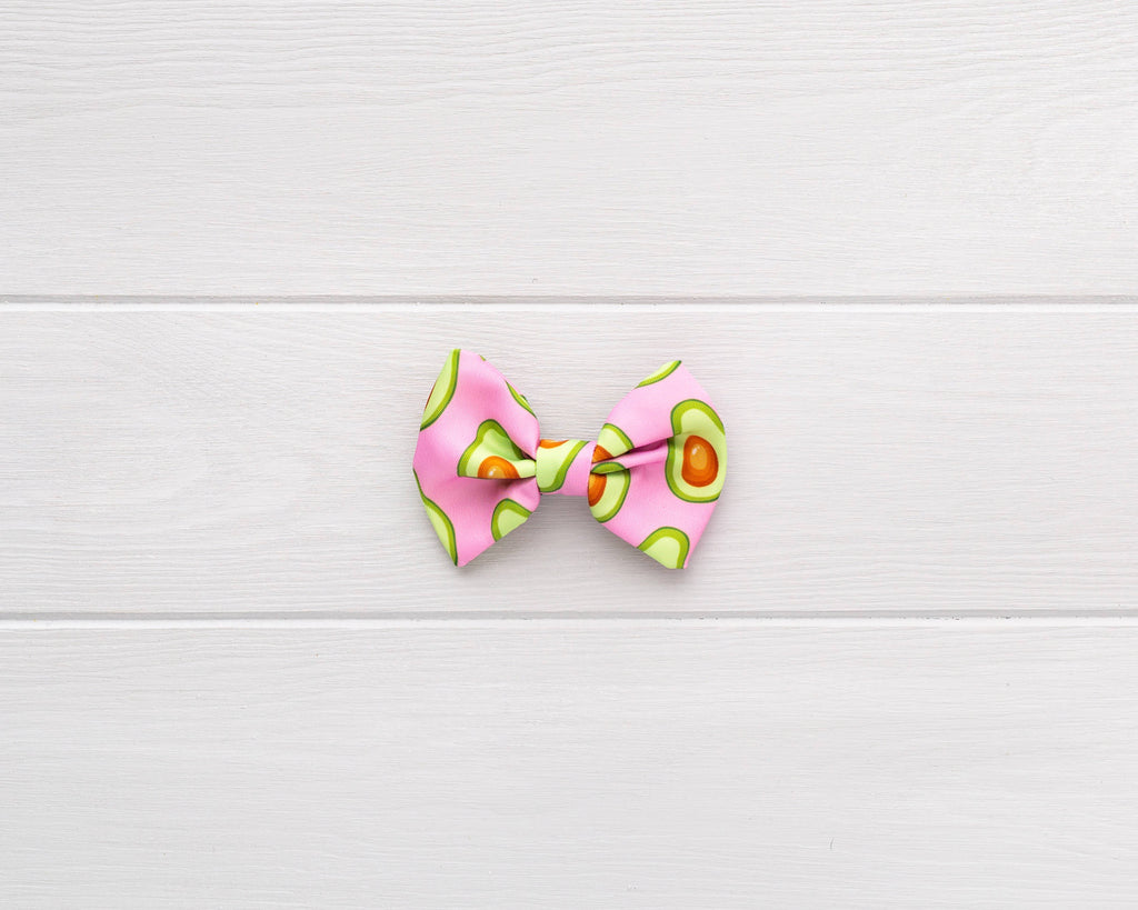 Avocado pink dog and cat bow-tie