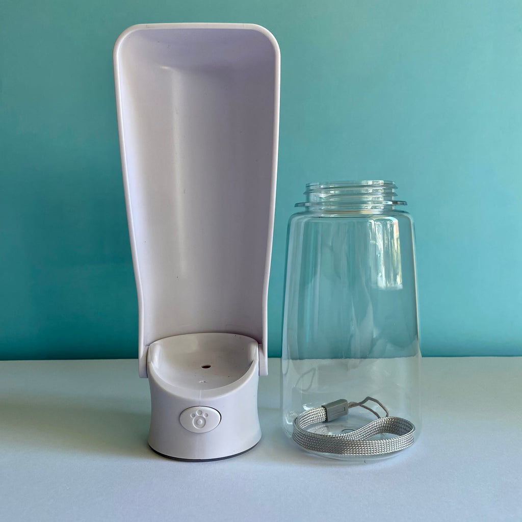 Dog and cat travel water bottles white