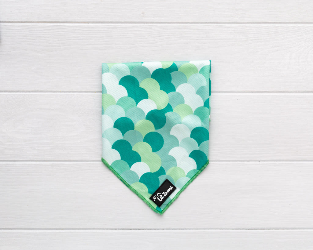 Green scale mermaid print dog and cat bandanna 