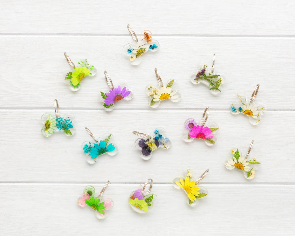 DRIED FLOWERS Resin Name Tag