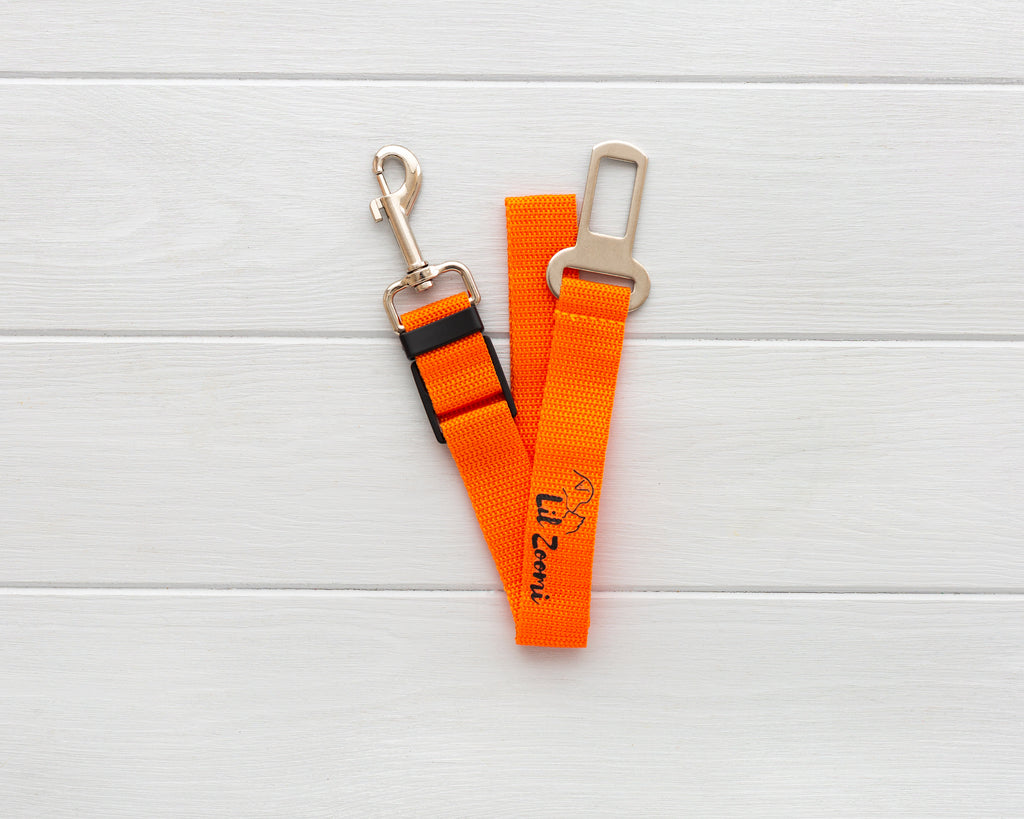 Lil Zoomi cat and dog car travel seatbelt orange