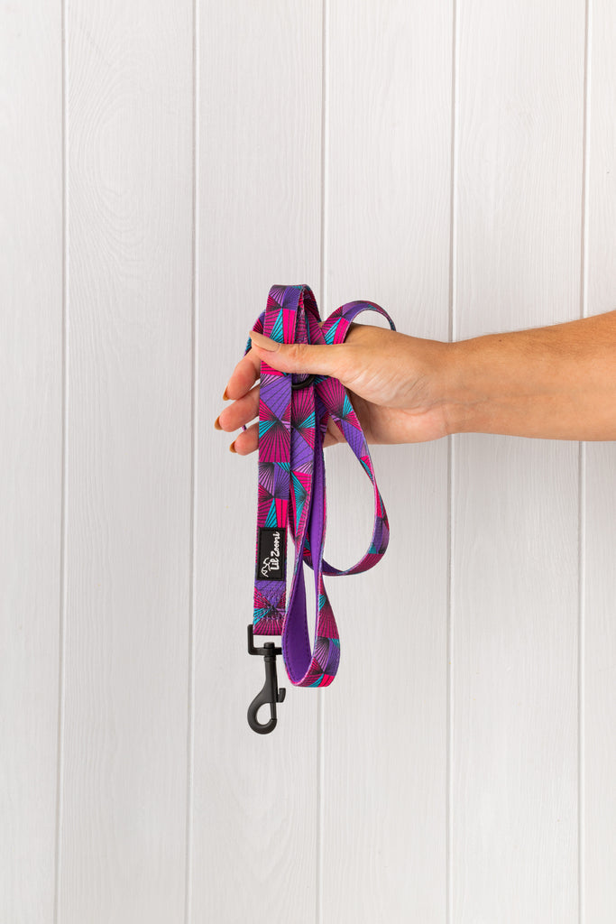 Purple Aztec dog and cat lead